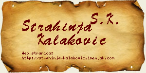 Strahinja Kalaković vizit kartica
